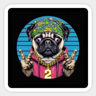 Pug Life: Urban Swagger Pug Boss Sticker